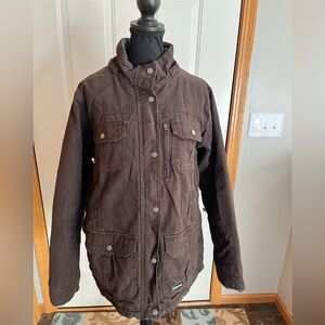Women’s Berne soft stone brown duck barn flannel lined coat jacket. XL(16-18)